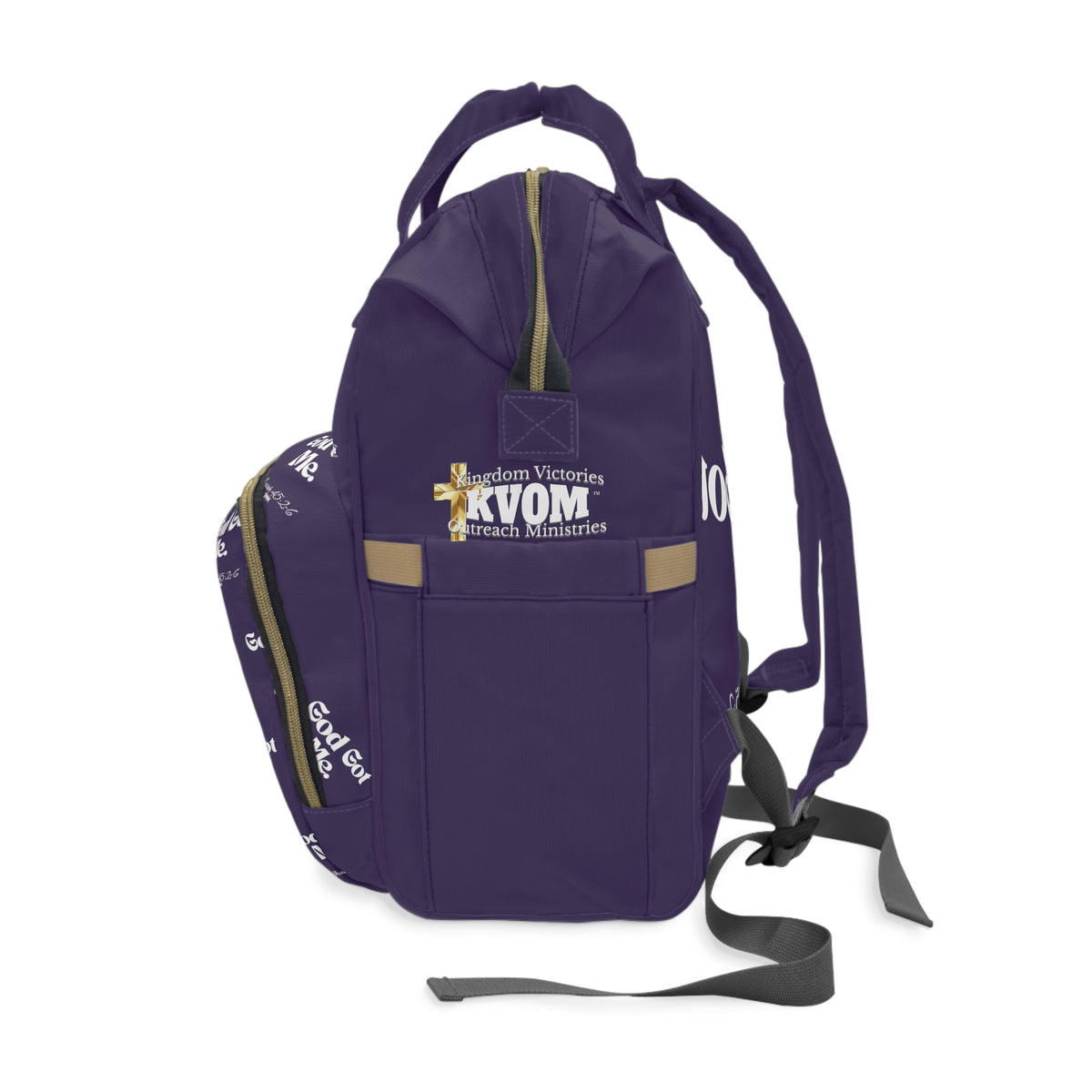 God Got Me KVOM Diaper Backpack, Eggplant