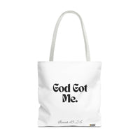 God Got Me Tote Bag White & Black