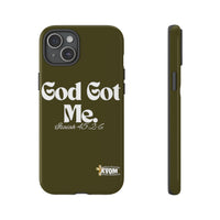 God Got Me KVOM Tough Case, White Print