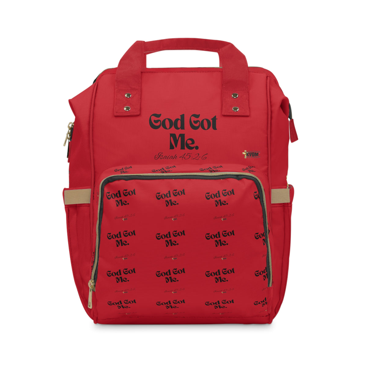 God Got Me KVOM Diaper Backpack, Red