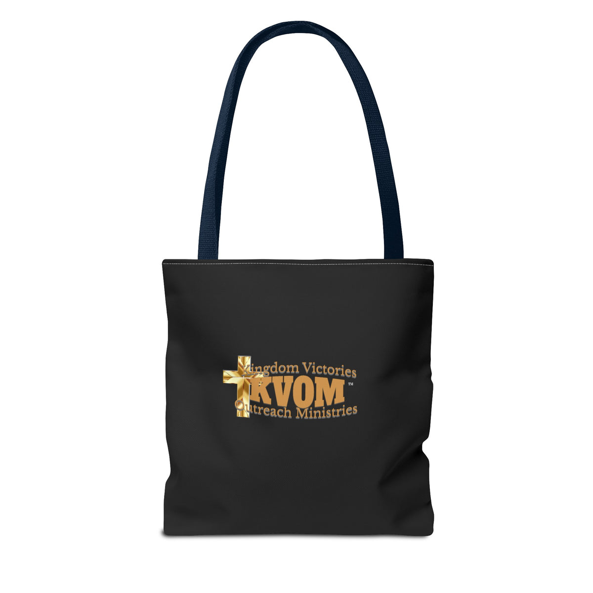 KVOM Logo Tote Bag, Black, True Gold Logo