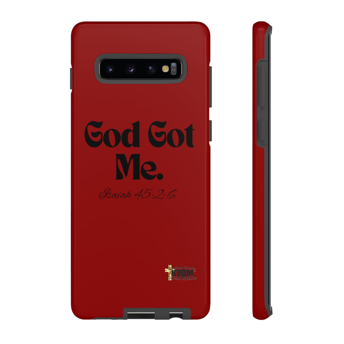 God Got Me KVOM Tough Case, Black Print, Red