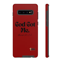 God Got Me KVOM Tough Case, Black Print, Red