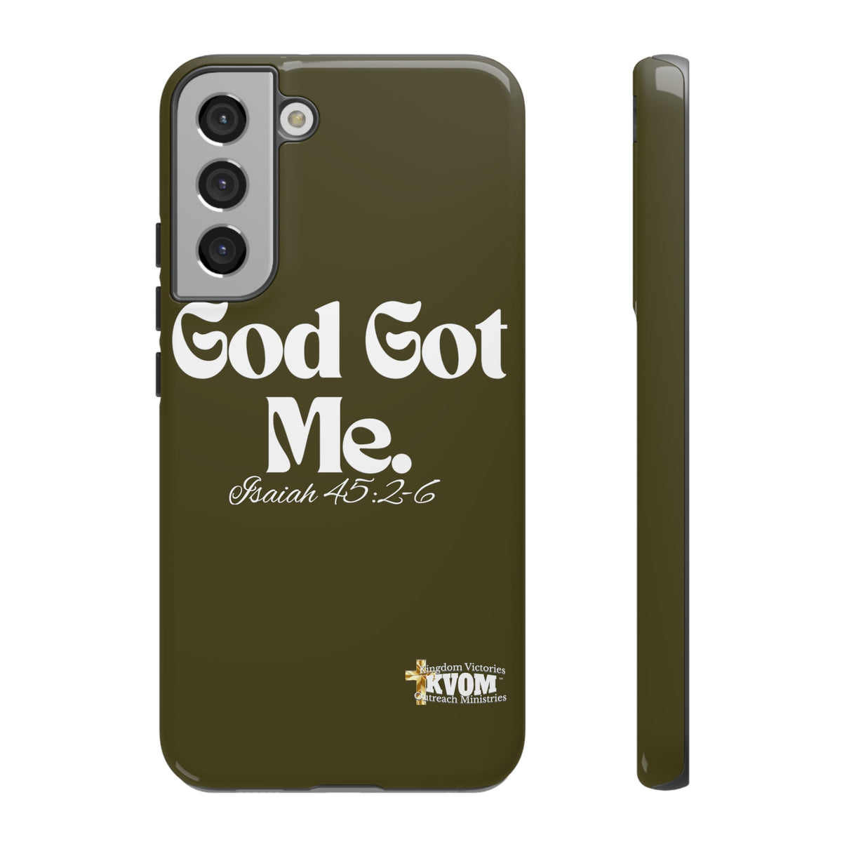 God Got Me KVOM Tough Case, White Print