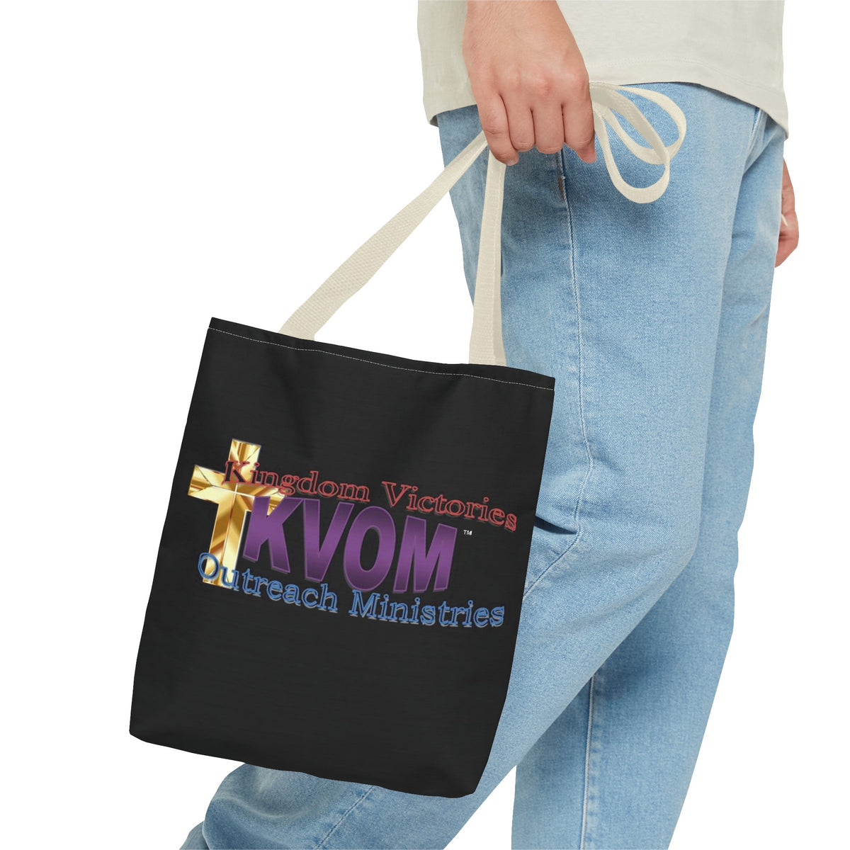 KVOM Logo Tote Bag, Black, Moses Temple Colored Logo