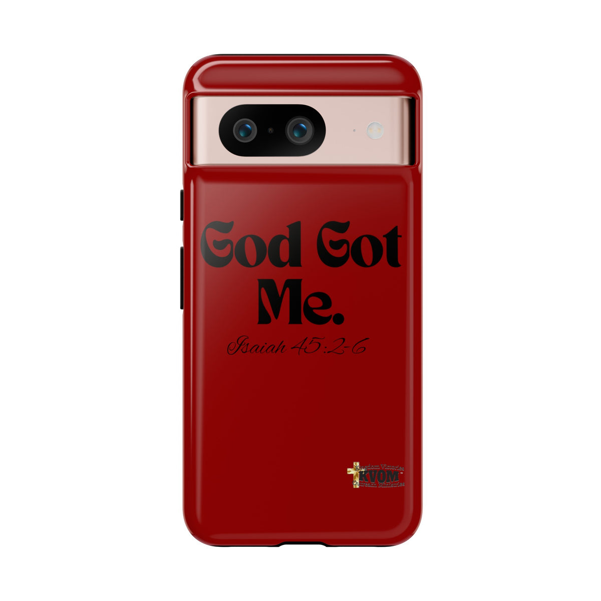 God Got Me KVOM Tough Case, Black Print, Red