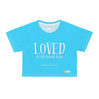 LOVED By The King of Kings Crop Top Shirt True Blue