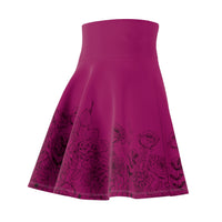 Stretched Series BLESSED Women's Skater Skirt, Deep Berry