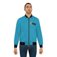 KVOM Logo Men's Bomber Jacket: Turquoise