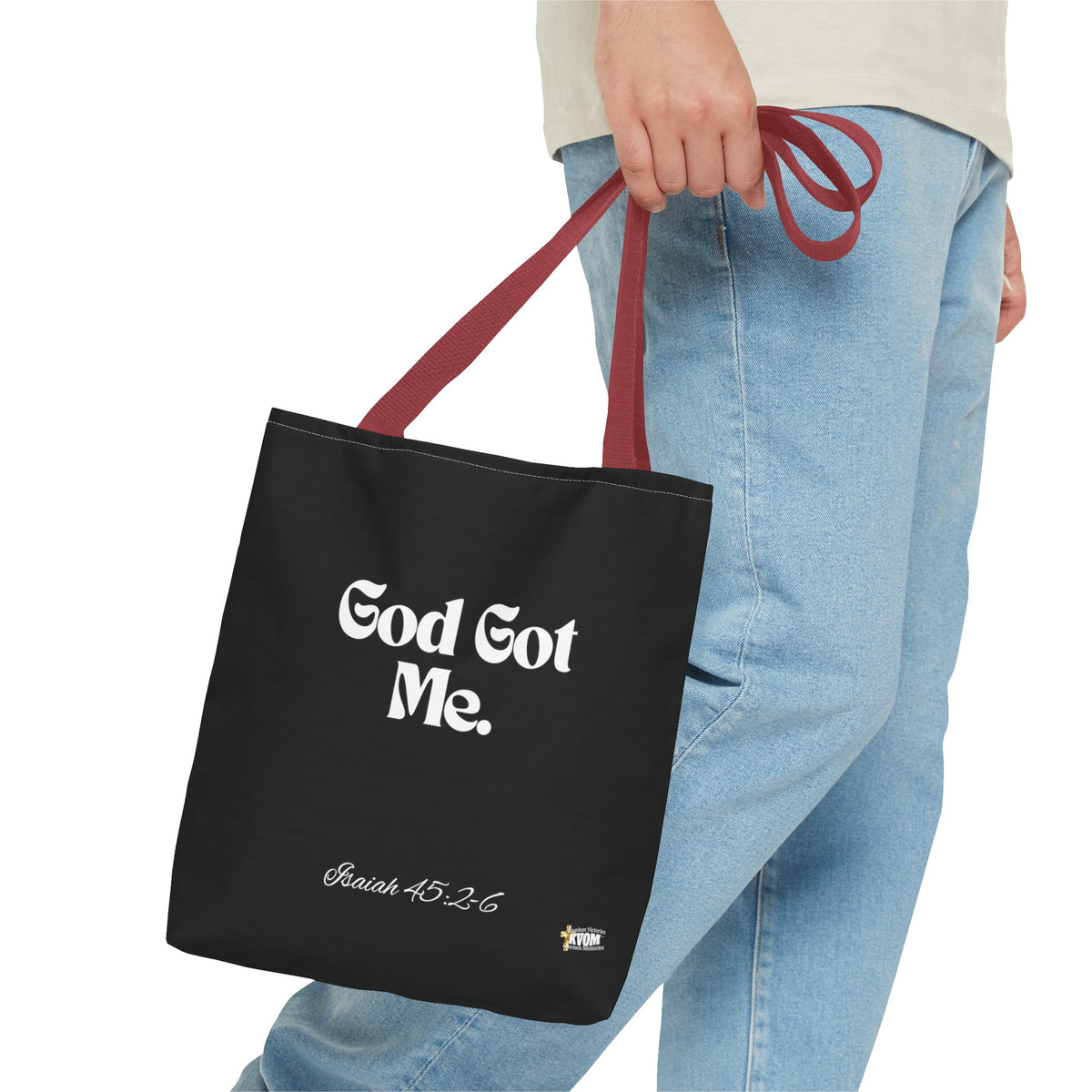 God Got Me Tote Bag: Black & White