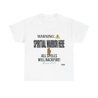 WARNING: Spiritual Warrior Here T-Shirt, Black Print