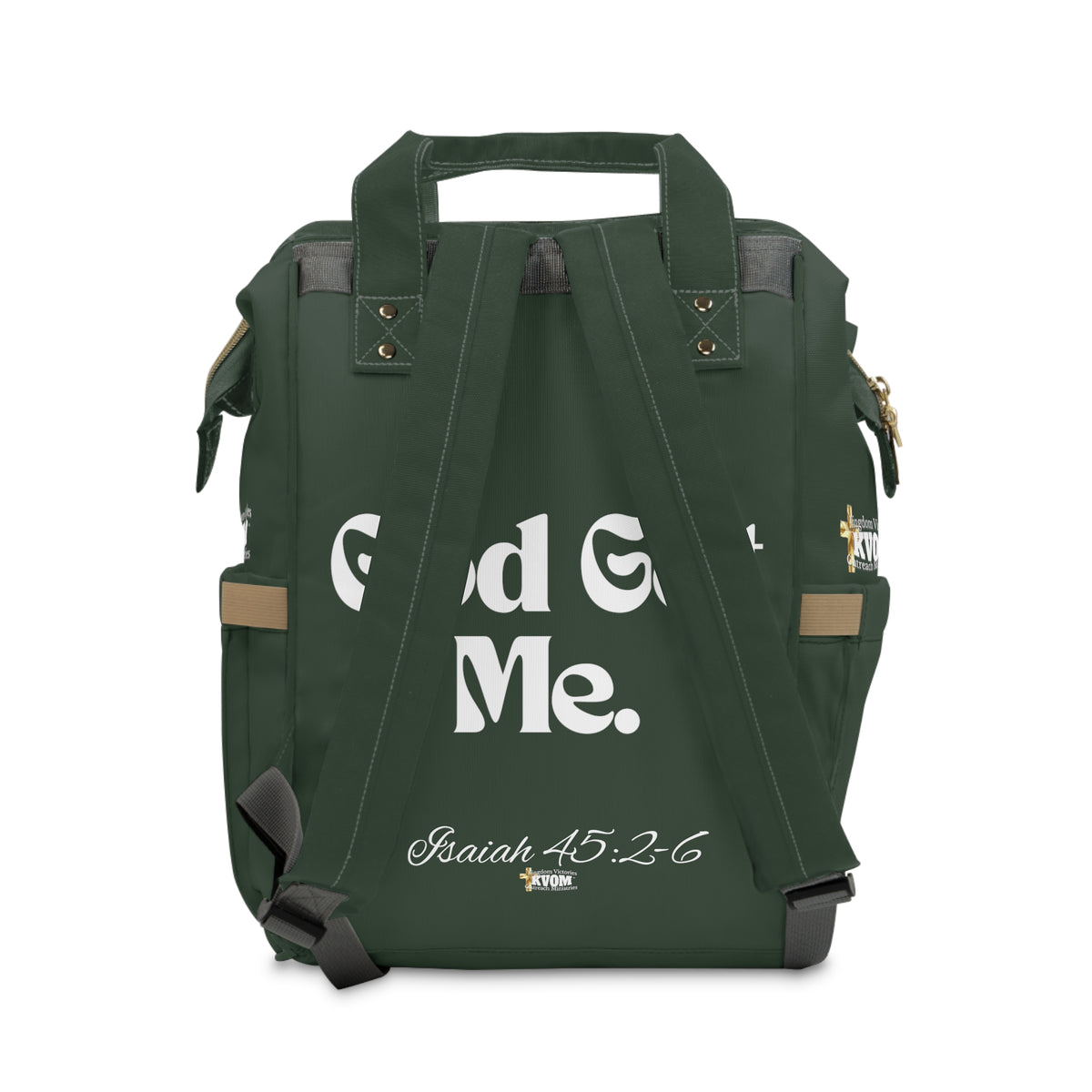 God Got Me KVOM Diaper Backpack, Forest Green