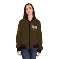 Savage in Prayer Women's Bomber Jacket, Brown