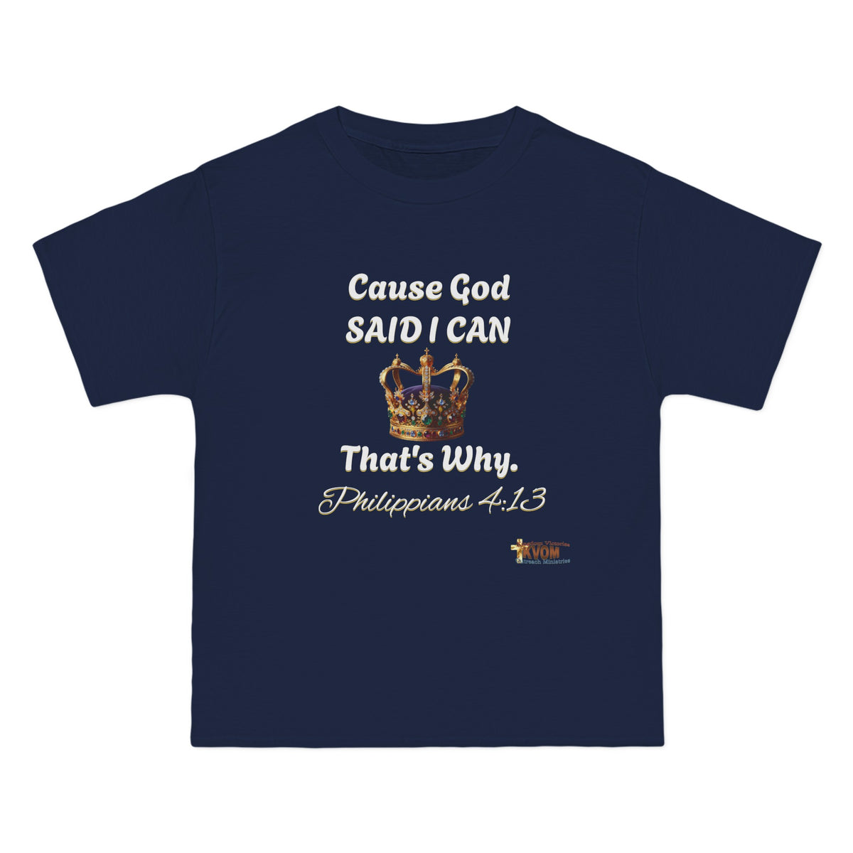 Cause God Said I Can Relaxed Fit Shirt, White Print