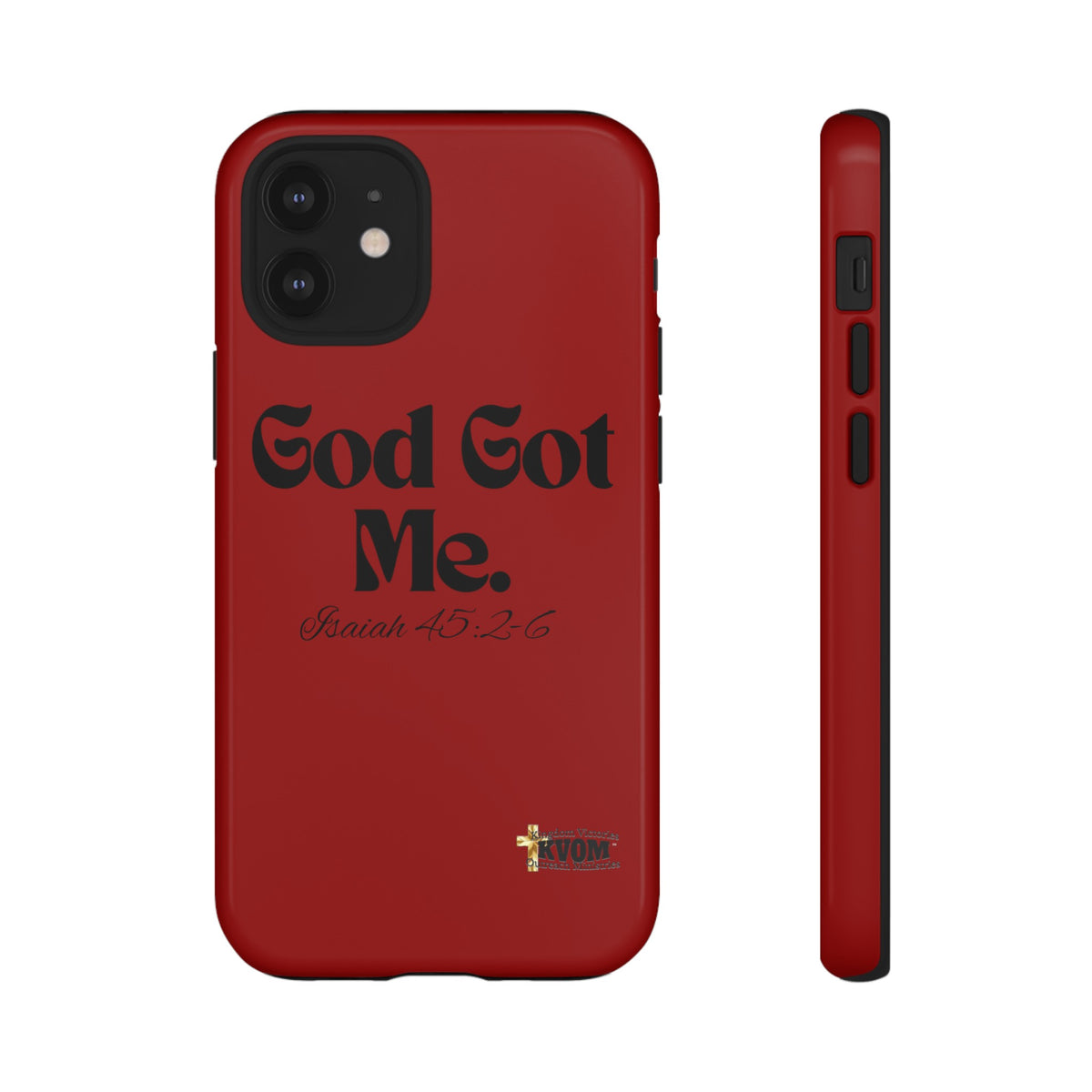 God Got Me KVOM Tough Case, Black Print, Red