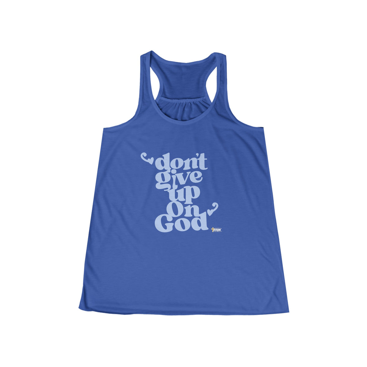 Don't Give Up On God Women's Flowy Racerback Tank