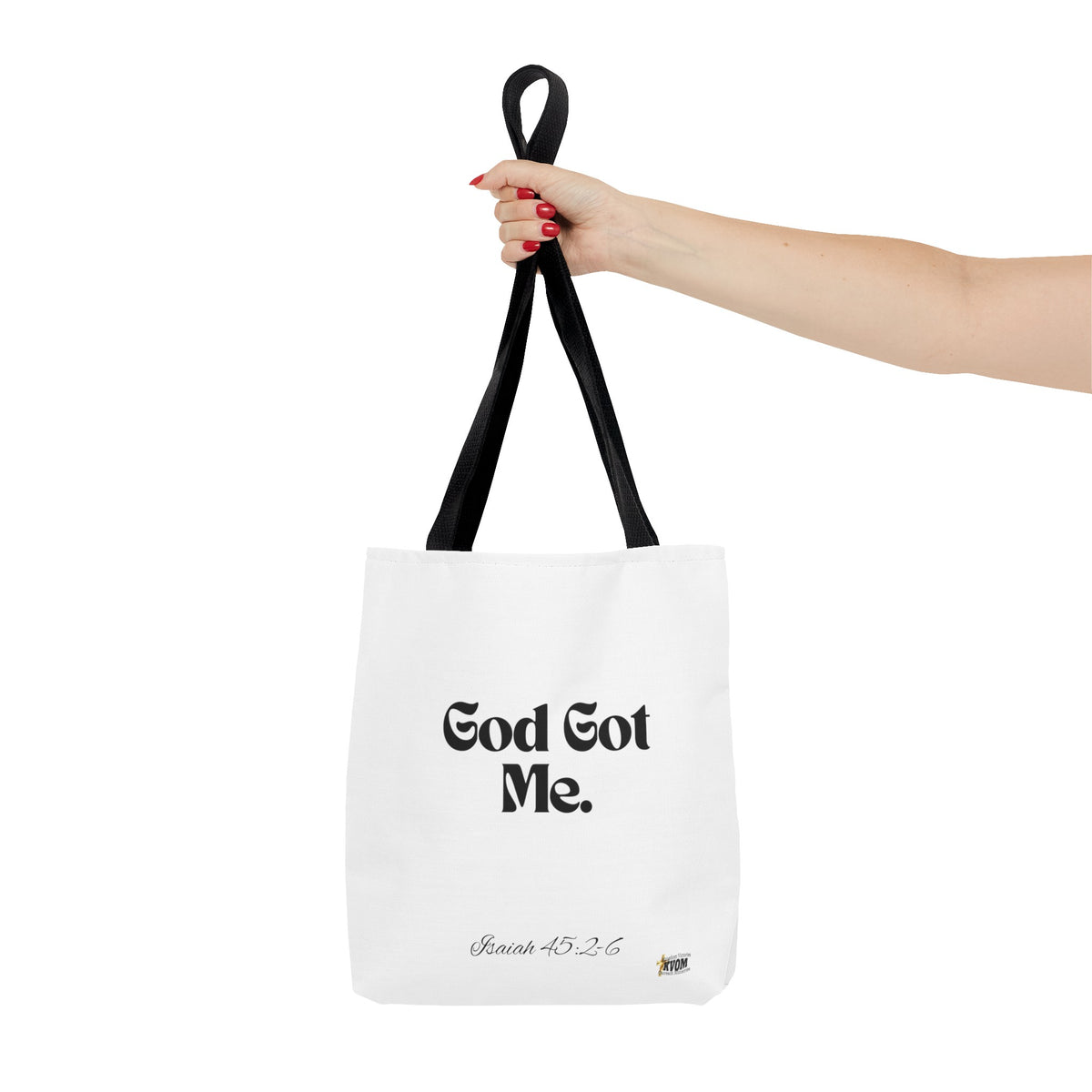 God Got Me Tote Bag White & Black