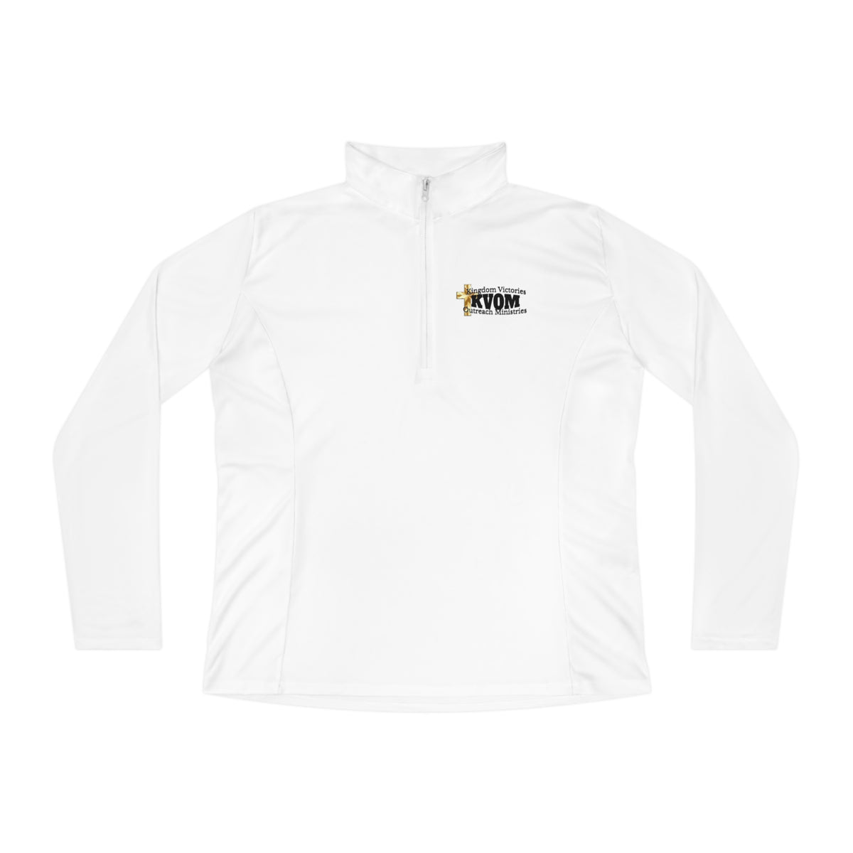 KVOM Logo Black Ladies Zip-Collar Pullover