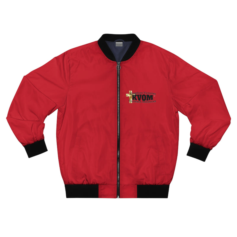 KVOM Logo Men's Bomber Jacket: Red