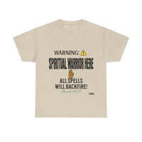 WARNING: Spiritual Warrior Here T-Shirt, Black Print