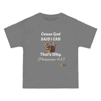 Cause God Said I Can Relaxed Fit Shirt, White Print