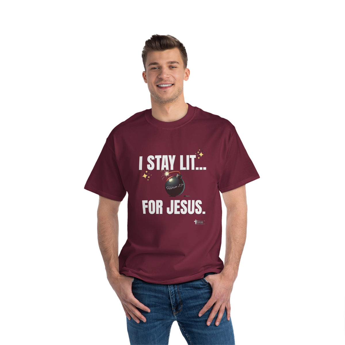 I Stay Lit For Jesus Relaxed Short-Sleeve T-Shirt