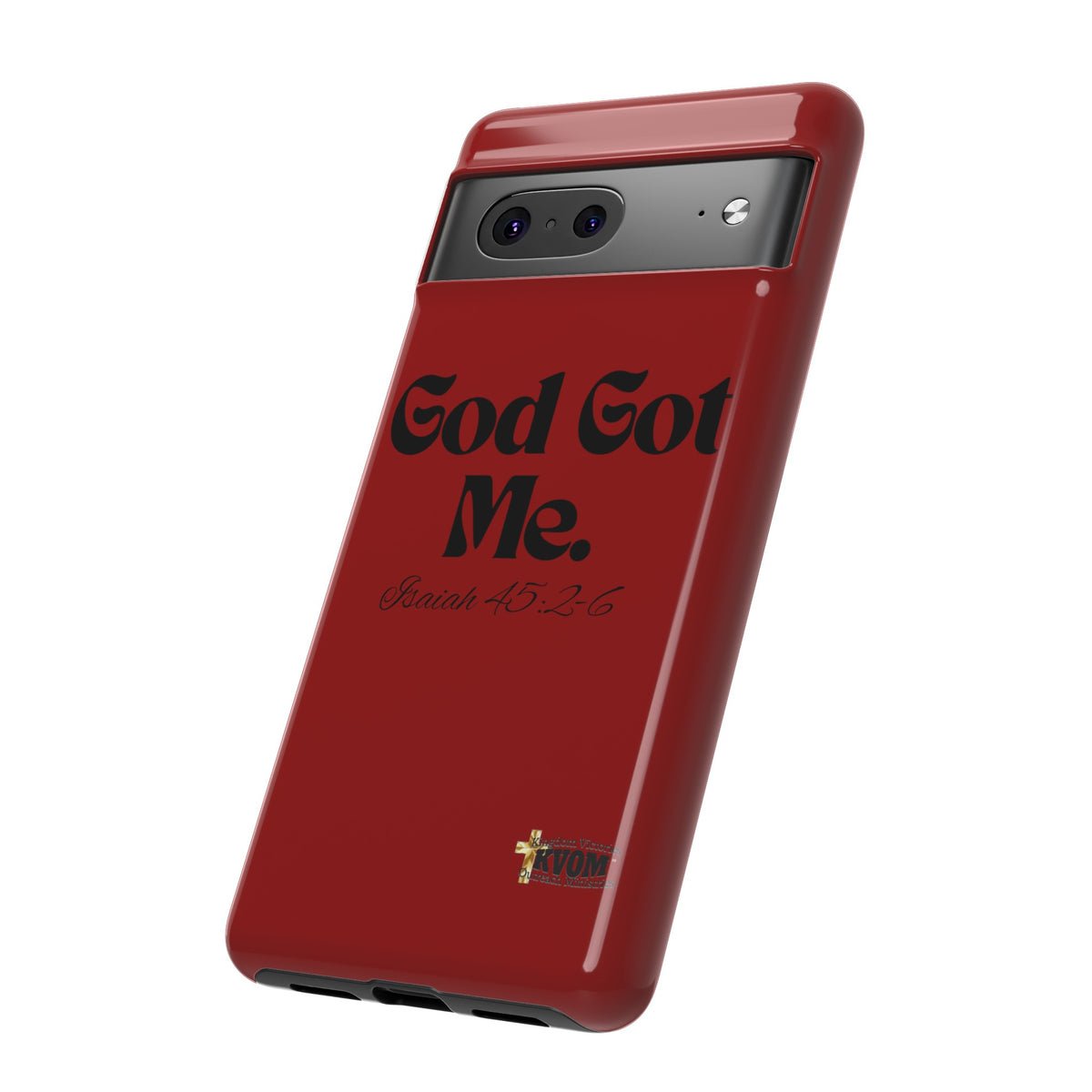 God Got Me KVOM Tough Case, Black Print, Red