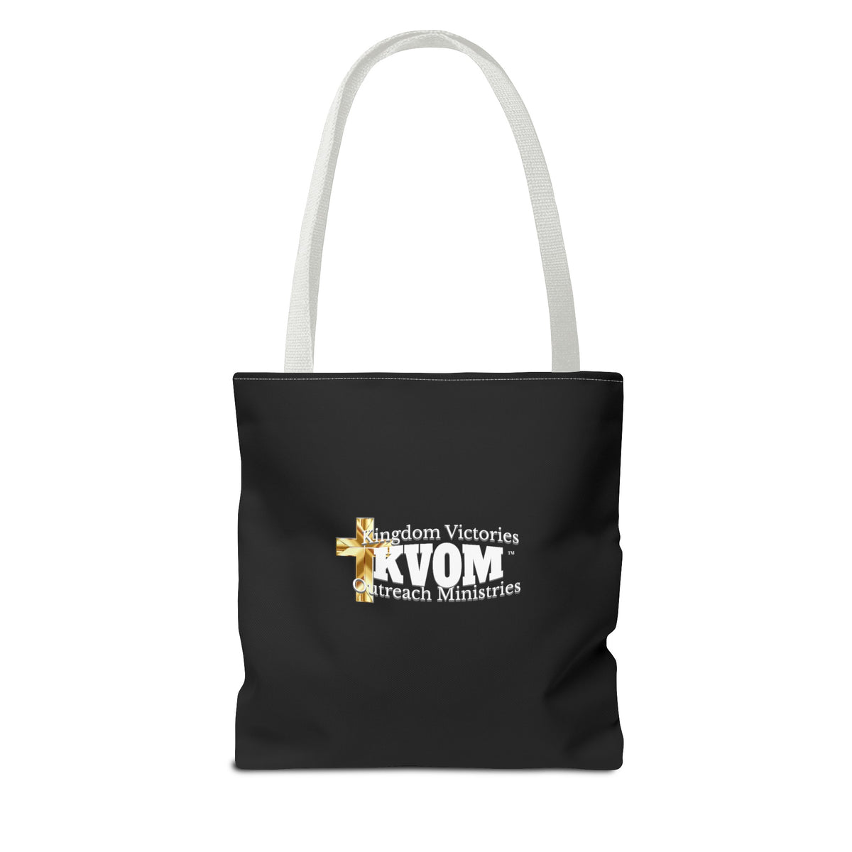 KVOM Logo Tote Bag, Black, White Logo