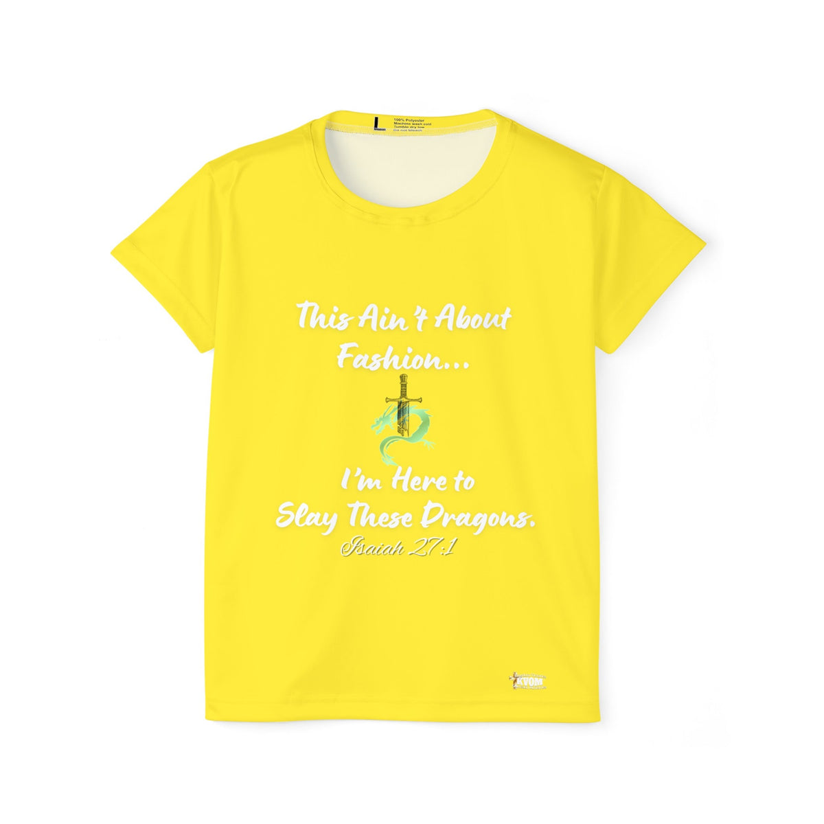 Ain't About Fashion Slay.. Them Dragons Women's T-Shirt, Yellow-KVOM