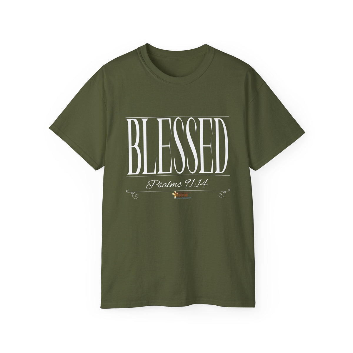 BLESSED "Stretched" Unisex T-Shirt, White Print-KVOM