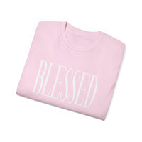 BLESSED "Stretched" Unisex T-Shirt, White Print-KVOM