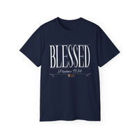 BLESSED "Stretched" Unisex T-Shirt, White Print-KVOM