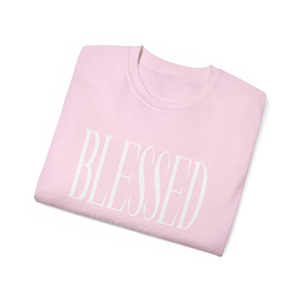 BLESSED "Stretched" Unisex T-Shirt, White Print-KVOM