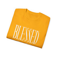 BLESSED "Stretched" Unisex T-Shirt, White Print-KVOM