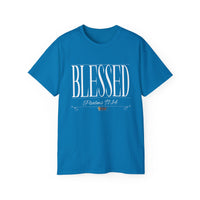 BLESSED "Stretched" Unisex T-shirt, White Print-KVOM