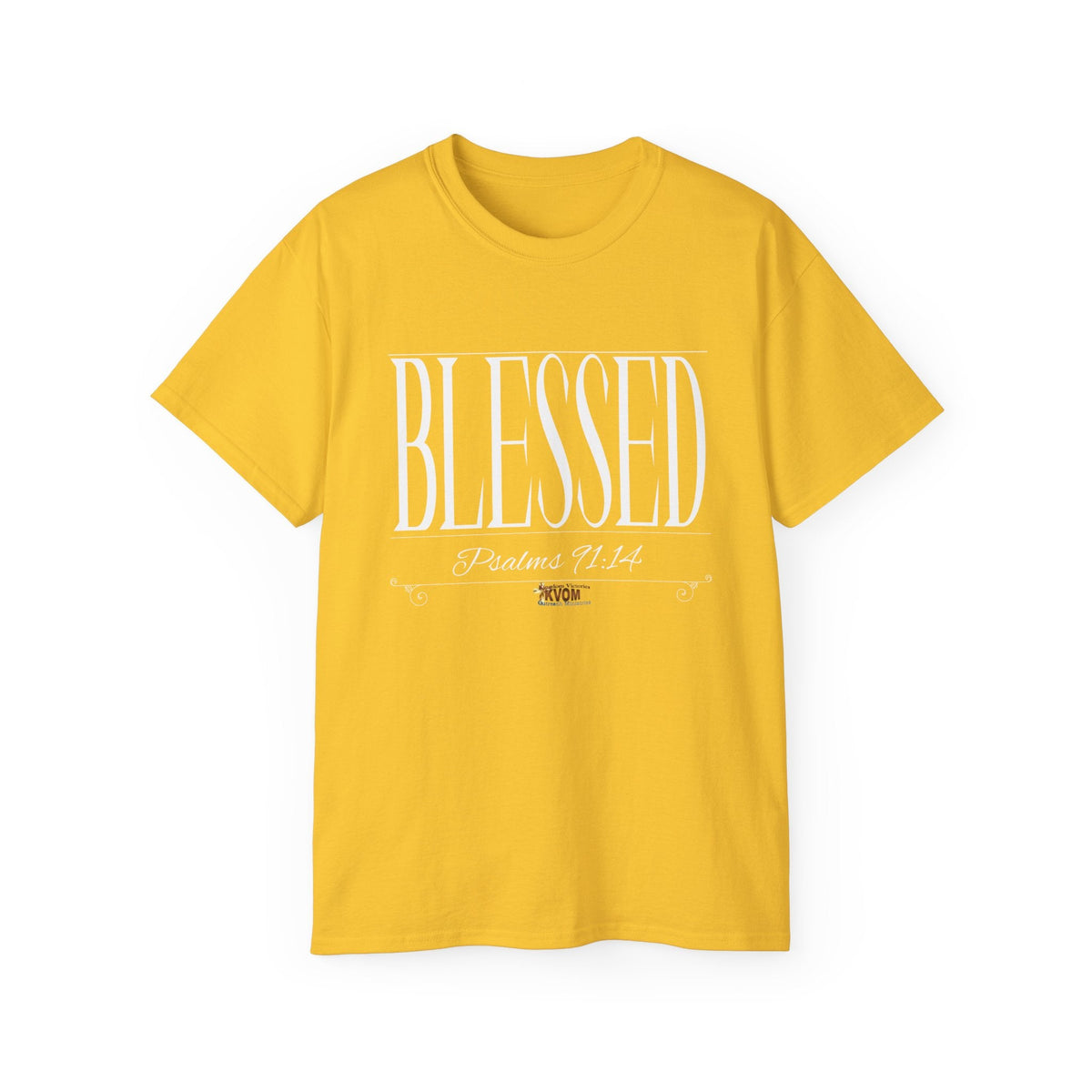 BLESSED "Stretched" Unisex T-shirt, White Print-KVOM