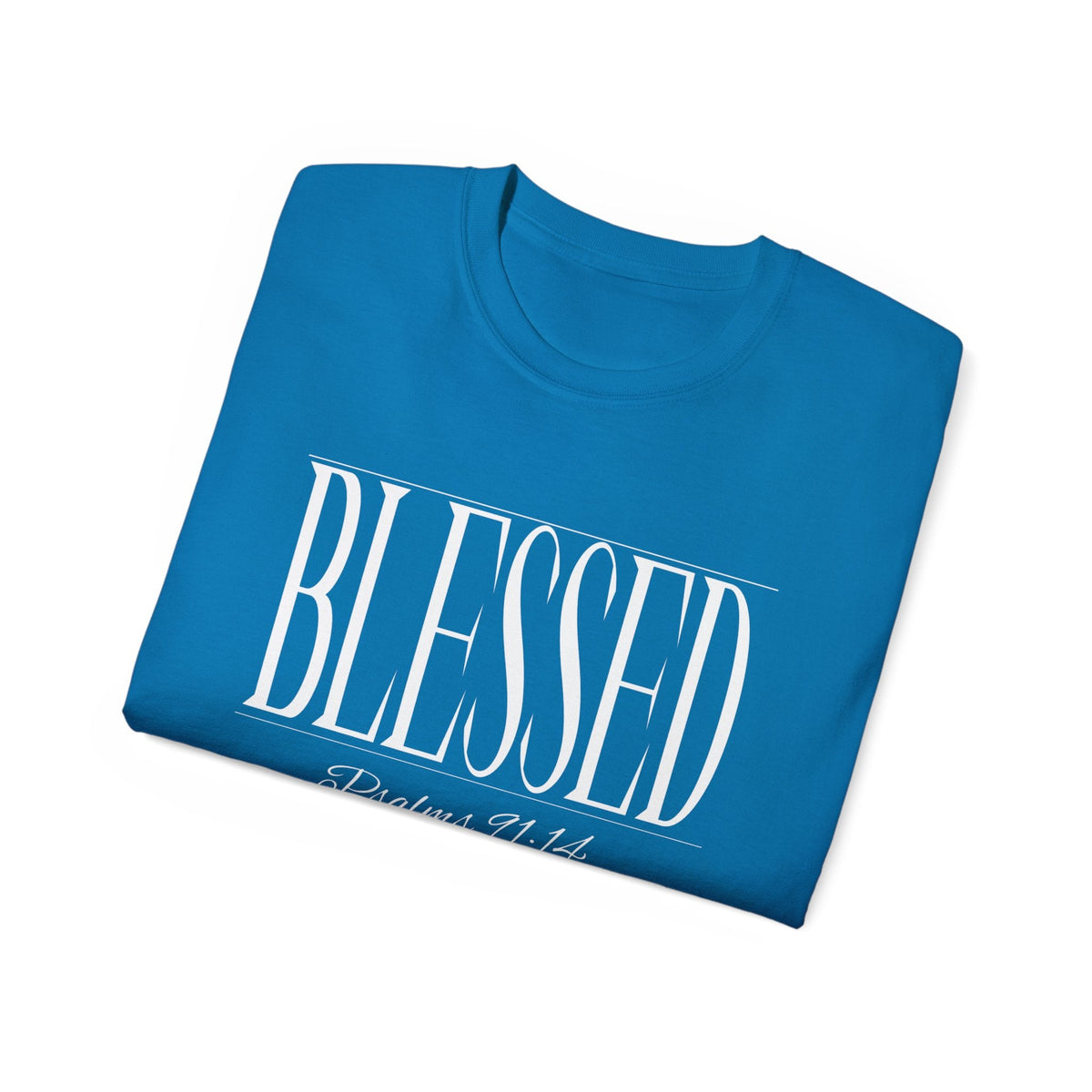 BLESSED "Stretched" Unisex T-shirt, White Print-KVOM