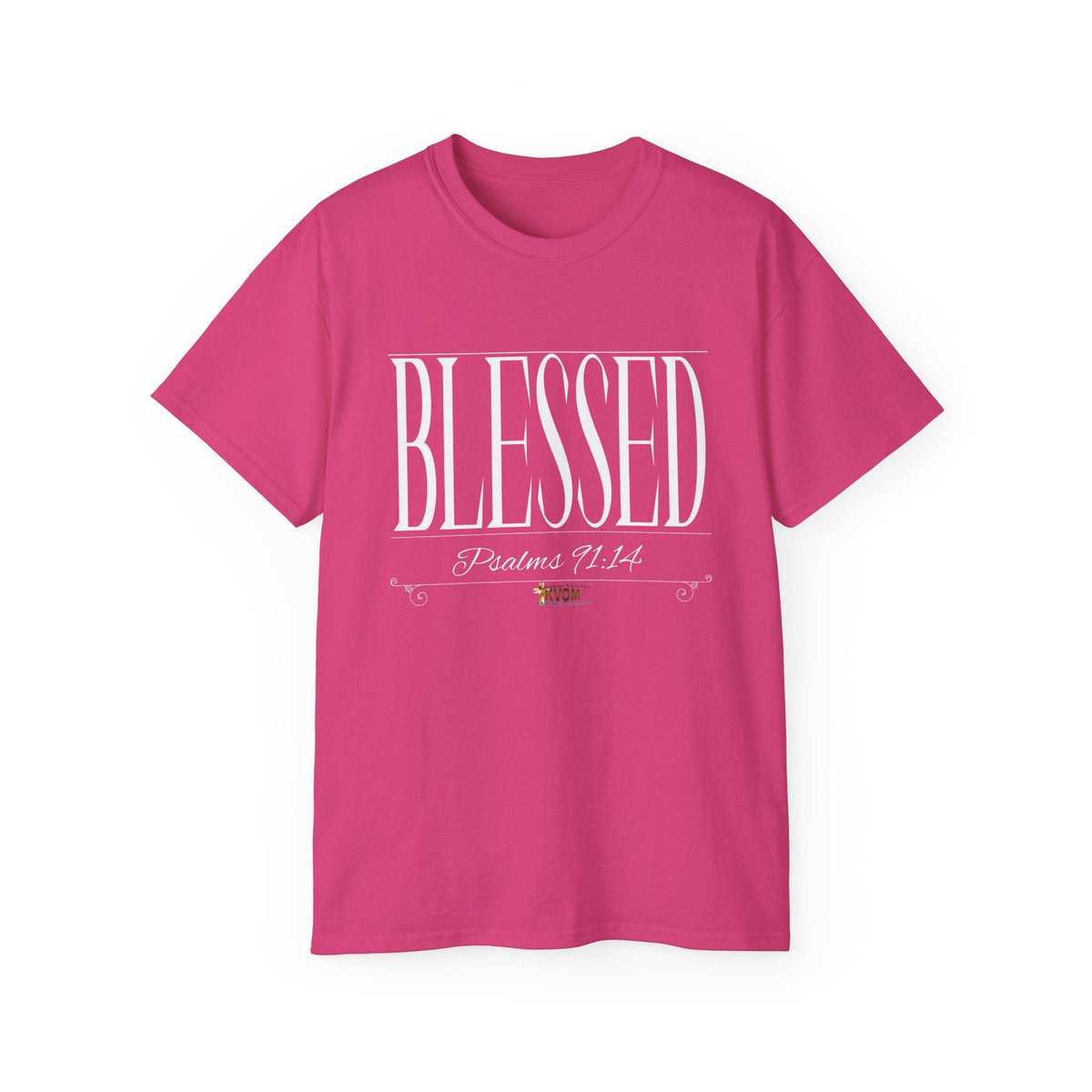 BLESSED "Stretched" Unisex T-shirt, White Print-KVOM