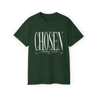 CHOSEN "Stretched" Unisex T-Shirt, White Print-KVOM