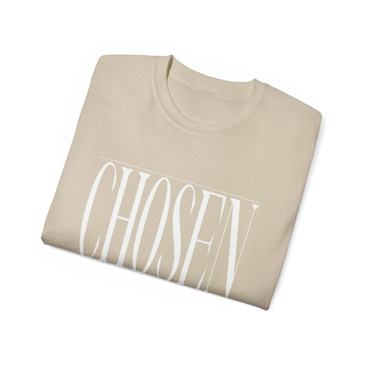 CHOSEN "Stretched" Unisex T-Shirt, White Print-KVOM