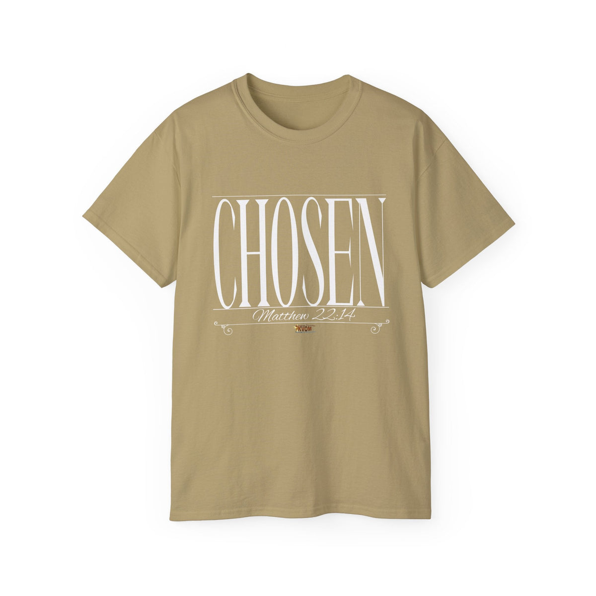 CHOSEN "Stretched" Unisex T-Shirt, White Print-KVOM