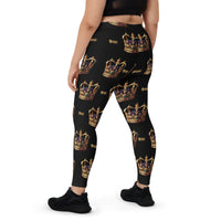 Casting Crowns Patterned Women's Leggings, Black-KVOM