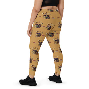 Casting Crowns Patterned Women's Leggings, Gold-KVOM