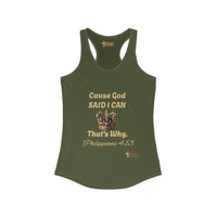 Cause God Said I Can Women's Racerback Tank-KVOM