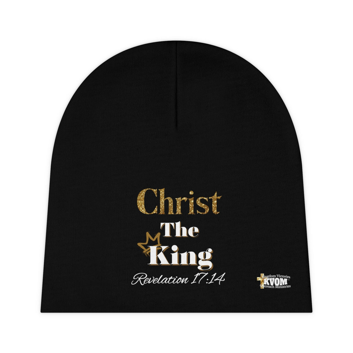 Christ The King Baby Beanie Black & Gold-KVOM; Christian Clothing; Women’s Clothing; Men's Clothes, Men's Hats, Women’s T-Shirts; Hoodies Sale; Ladies Tops; Ladies Dresses; Floral Tops; Floral Dresses; Flower Clothes; Activewear; Glorious; Psalms; Blessings On Blessings; Teens Clothing; Christian Book Store; Girl’s Clothing Sale; Mother’s Day Sale; Gifts For Sister; Christian Gifts; Gifts for Daughter; Spring Sale; Clearance Sale; Jesus; Christ Is King; Holy Ghost; God Got Me; Spiritual Warrior; Prophetic; 