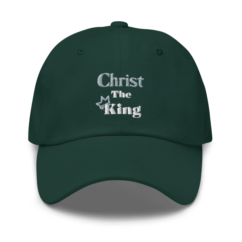 Christ The King Embroidered Men's Hat, Gold and White Emblem-KVOM; Christian Clothing; Women’s Clothing; Men's Clothes, Men's Hats, Women’s T-Shirts; Hoodies Sale; Ladies Tops; Ladies Dresses; Floral Tops; Floral Dresses; Flower Clothes; Activewear; Glorious; Psalms; Blessings On Blessings; Teens Clothing; Christian Book Store; Girl’s Clothing Sale; Mother’s Day Sale; Gifts For Sister; Christian Gifts; Gifts for Daughter; Spring Sale; Clearance Sale; Jesus; Christ Is King; Holy Ghost; God Got Me; Spiritual 