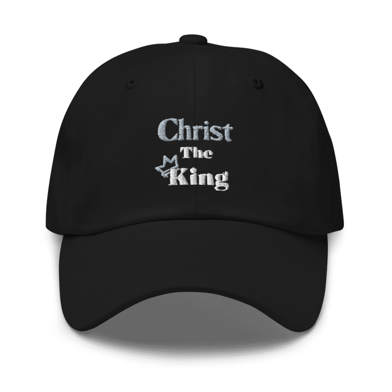 Christ The King Embroidered Men's Hat, Gold and White Emblem-KVOM; Christian Clothing; Women’s Clothing; Men's Clothes, Men's Hats, Women’s T-Shirts; Hoodies Sale; Ladies Tops; Ladies Dresses; Floral Tops; Floral Dresses; Flower Clothes; Activewear; Glorious; Psalms; Blessings On Blessings; Teens Clothing; Christian Book Store; Girl’s Clothing Sale; Mother’s Day Sale; Gifts For Sister; Christian Gifts; Gifts for Daughter; Spring Sale; Clearance Sale; Jesus; Christ Is King; Holy Ghost; God Got Me; Spiritual 