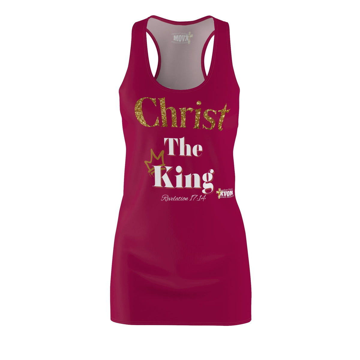 Christ The King Racerback Dress Berry Pink & Gold-KVOM