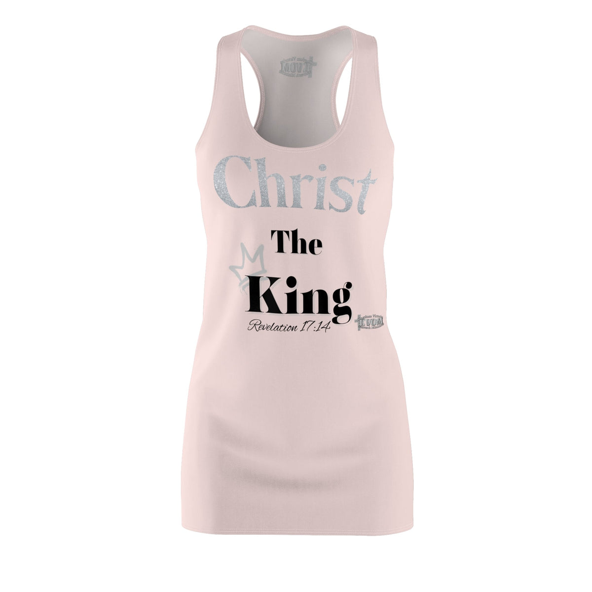 Christ The King Racerback Dress Cool Pink Blk & Silver-KVOM