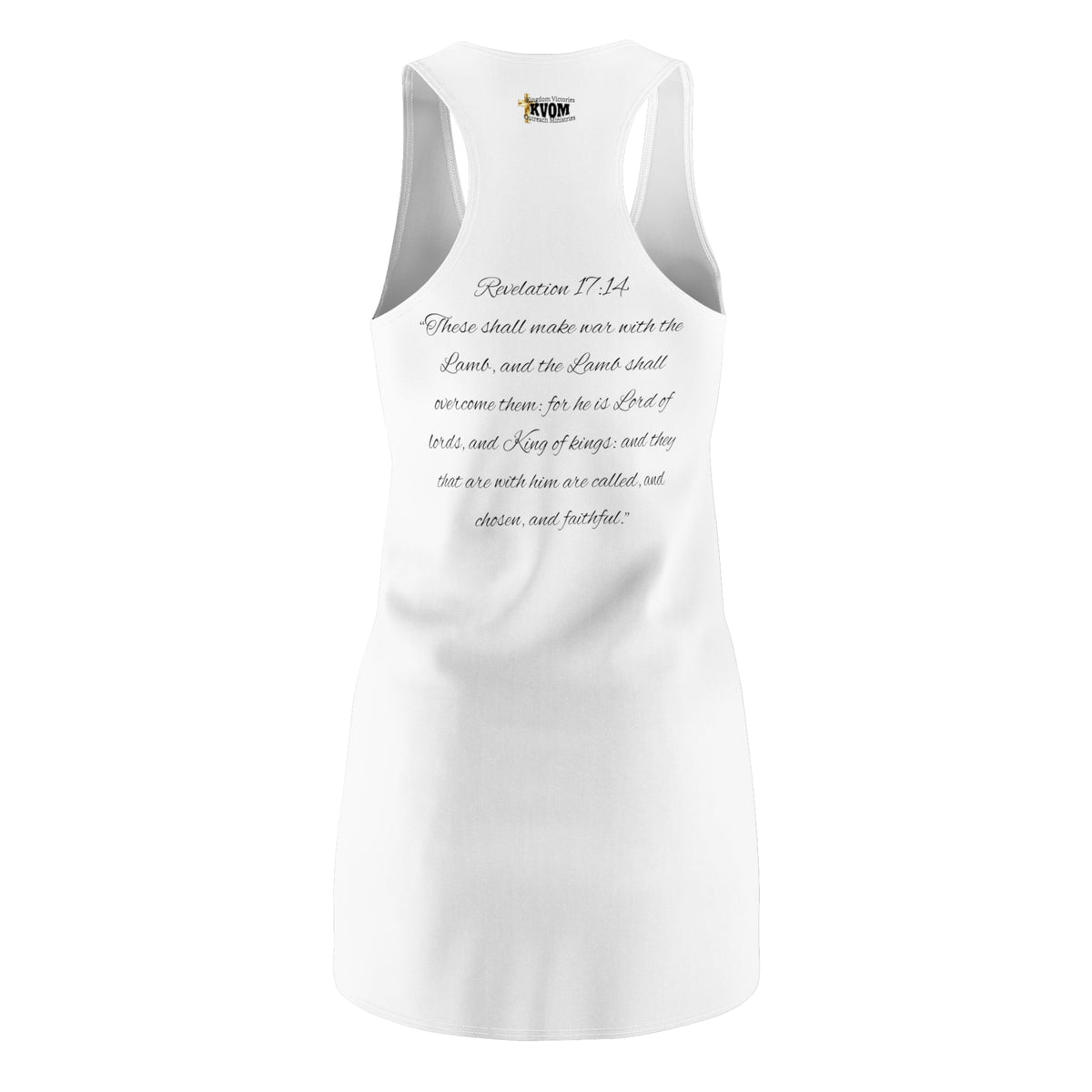 Christ The King Racerback Dress White & Gold-KVOM